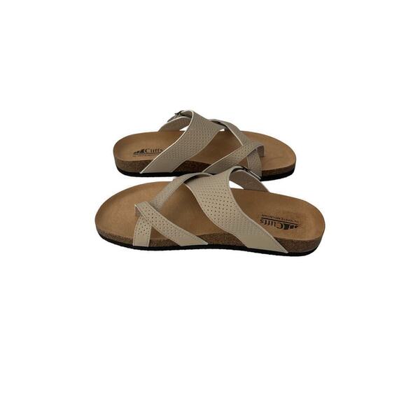 New Cliffs by White Mountain Women’s Tan Comfort slide sandals size 9 1/2 W. - Picture 5 of 10
